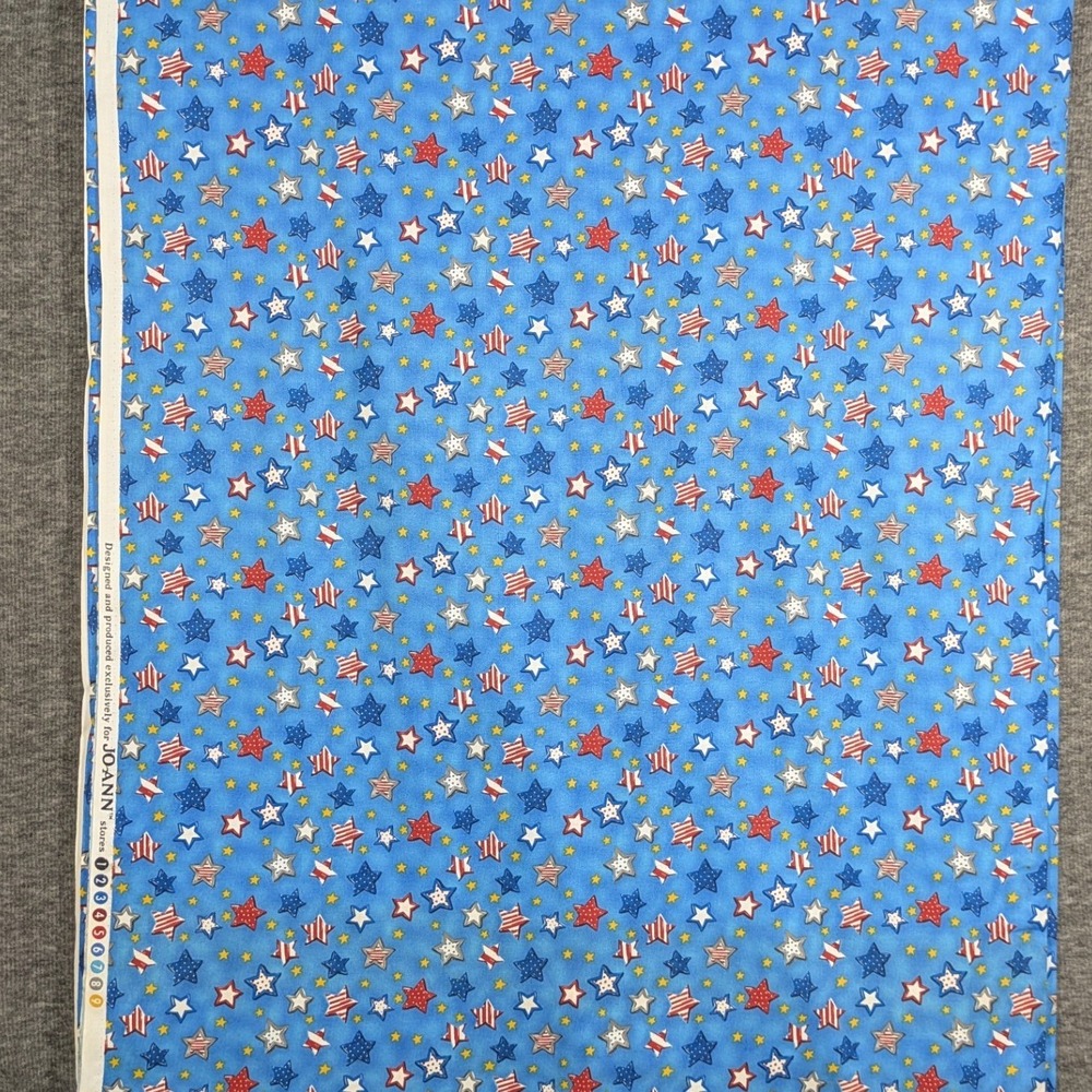 Patriotic Stars Blue Cotton Americana Sewing Quilting 44" Wide - 5 Yards